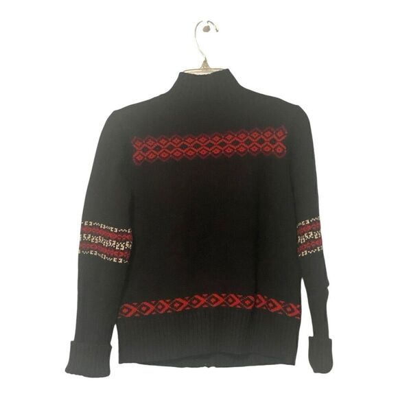 Valerie Stevens Cardigan Women’s Small Full Zip Wool Blend Sweater Jacket Black - Picture 2 of 8